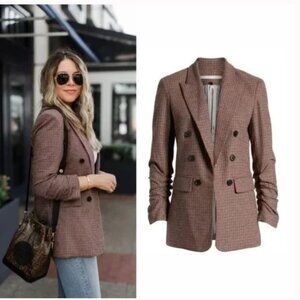 Veronica Beard Beacon Houndstooth Check Dickey Jacket Blazer Sz 6